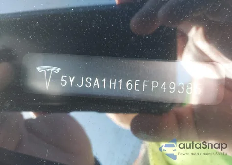 2014 Tesla Model S P85 z USA, uszkodzony, nr VIN 5YJSA1H16EFP49385